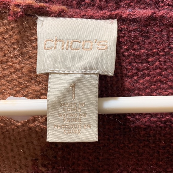 CHICO'S COLOR BLOCK LONG CARDIGAN - Picture 9 of 14